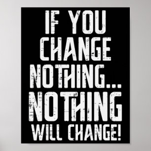Workout als je niets verandert Gym Inspirerend Wo Poster