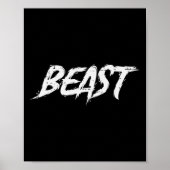 Workout Beast Gym Bodybuilding Training Fitness Me Poster (Voorkant)