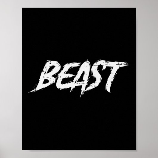 Workout Beast Gym Bodybuilding Training Fitness Me Poster (Voorkant)