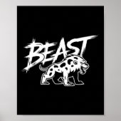 Workout Beast Gym Bodybuilding Training Fitness Me Poster (Voorkant)