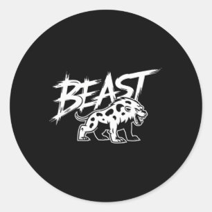 Workout Beast Gym Bodybuilding Training Fitness Me Ronde Sticker