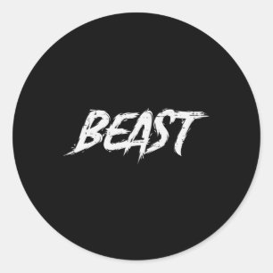 Workout Beast Gym Bodybuilding Training Fitness Me Ronde Sticker