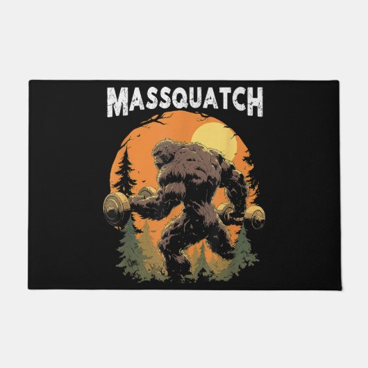 Workout Bigfoot Massquatch Grappig Deurmat (Voorkant)