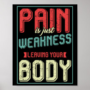 Workout bodybuilding sportschool motivatie pijn is poster