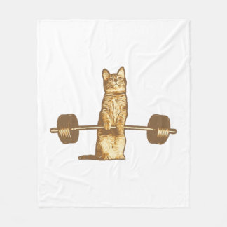 Workout Cat Deadlift Fleece Deken