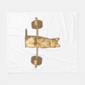 Workout Cat Deadlift Fleece Deken (Voorkant (Horizontaal))