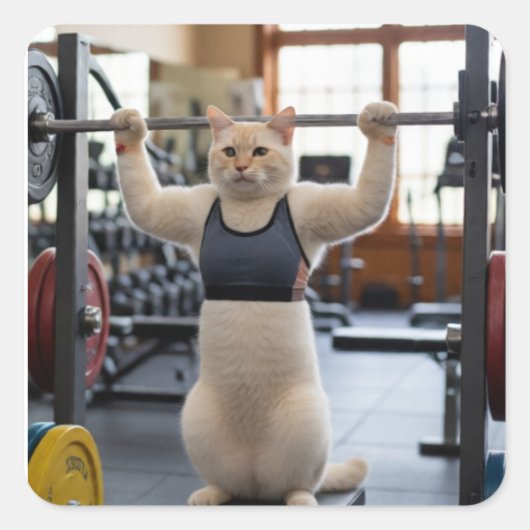 Workout Cat Sticker (Voorkant)