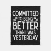 Workout Committed To Being Better Gym Motivation W Fleece Deken (Voorkant)