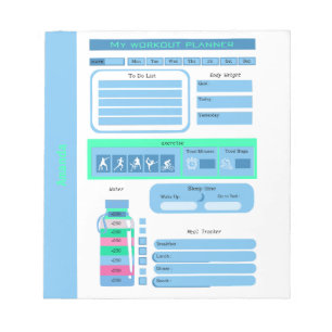 Workout Dagelijkse Schema maaltijd en gewicht trac Notitieblok