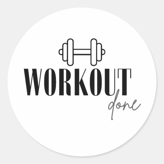 Workout done ronde sticker (Voorkant)
