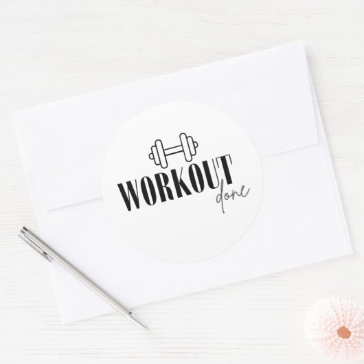 Workout done ronde sticker (Envelop)