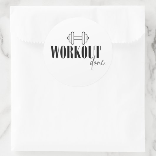 Workout done ronde sticker (Tas)
