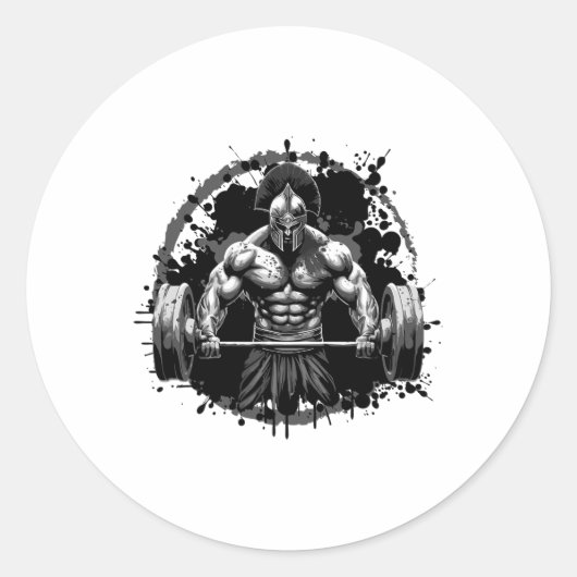 Workout Dream Style Inc Spartan Bodybuilding Gladi Ronde Sticker (Voorkant)