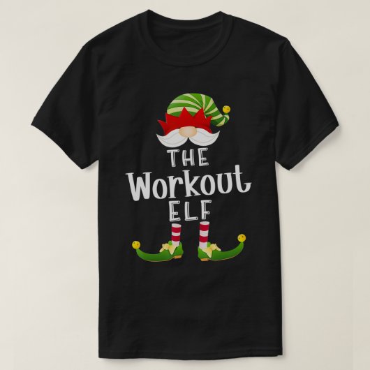 Workout Elf-groep kerstmis Funny Pajama Party1 T-shirt (Design voorkant)