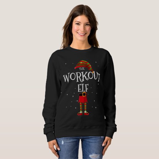 workout Elf Group Matching Family Christmas  2 Trui (Voorkant volledig)