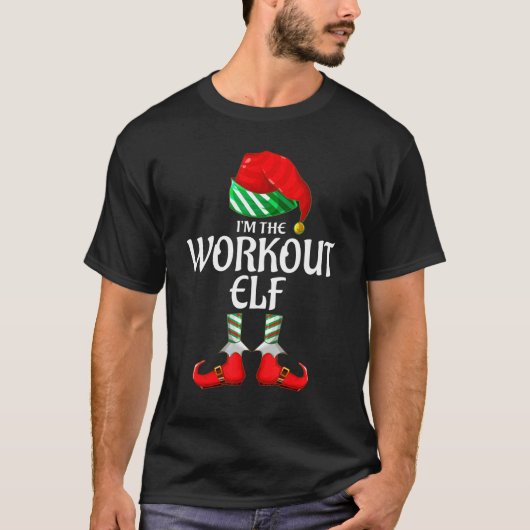 workout Elf Group Matching Family Christmas T-shirt (Voorkant)