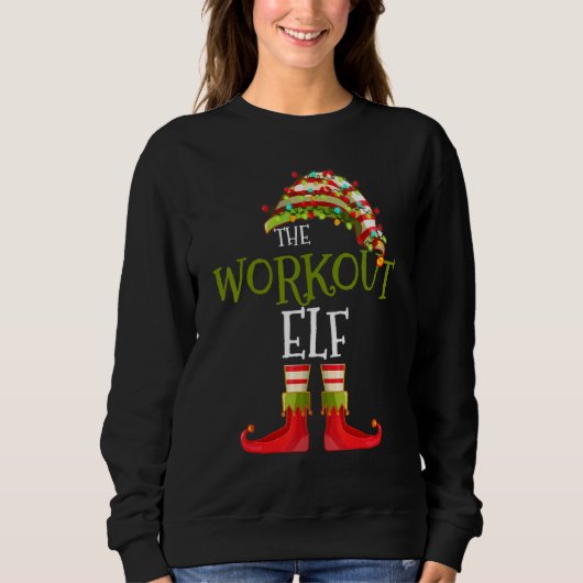 workout Elf Group Matching Family Christmas Trui (Voorkant)