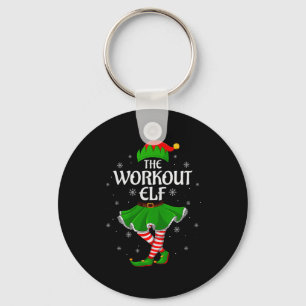 Workout Elf Kerst Familie Meisjes Vrouwen Elf Squa Sleutelhanger