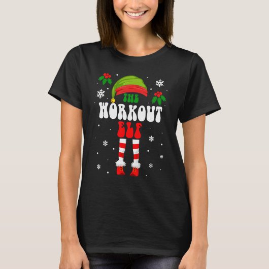 Workout Elf Matching Family Group Kerstmis Holida T-shirt (Voorkant)