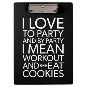 Workout en Eet Cookies - Funny Novelty Gym Klembord