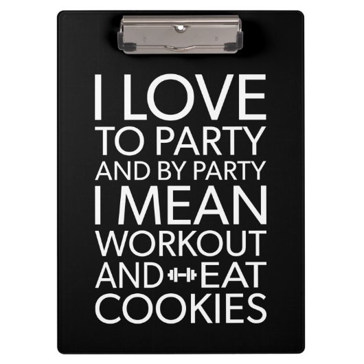 Workout en Eet Cookies - Funny Novelty Gym Klembord (Voorkant)