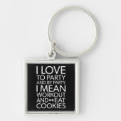 Workout en Eet Cookies - Funny Novelty Gym Sleutelhanger (Voorkant)
