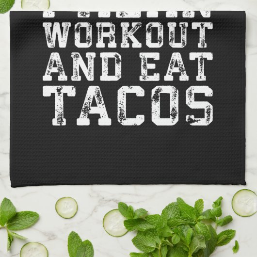 Workout en eet taco's (ik hou van feesten) - Grapp Theedoek (Gevouwen)
