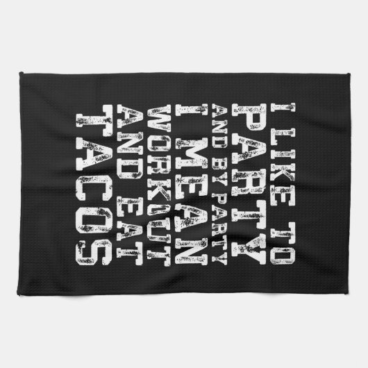 Workout en eet taco's (ik hou van feesten) - Grapp Theedoek (Horizontaal)