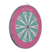 Workout Fitness Darts Spel Roze en Turquoise Dartbord (Voorkant Links)
