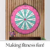 Workout Fitness Darts Spel Roze en Turquoise Dartbord