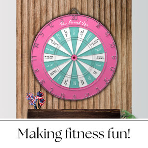 Workout Fitness Darts Spel Roze en Turquoise Dartbord