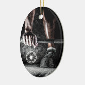 Workout Fitness Gym Logo Keramisch Ornament (Links)