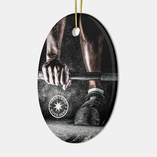 Workout Fitness Gym Logo Keramisch Ornament (Links)