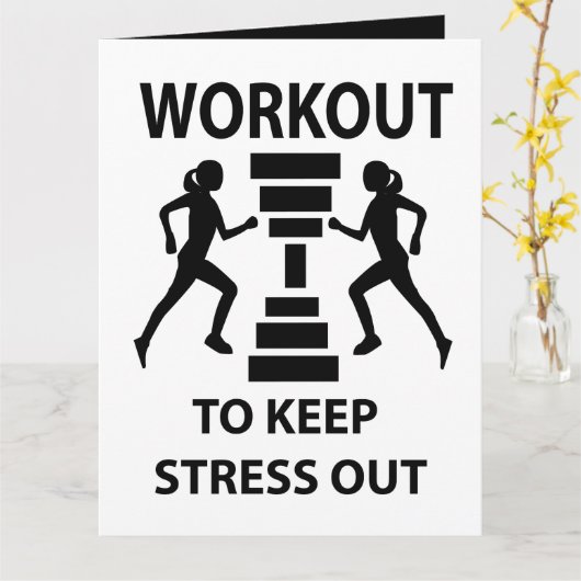 Workout Fitness Oefening Groet Kaart (Gele Bloem)