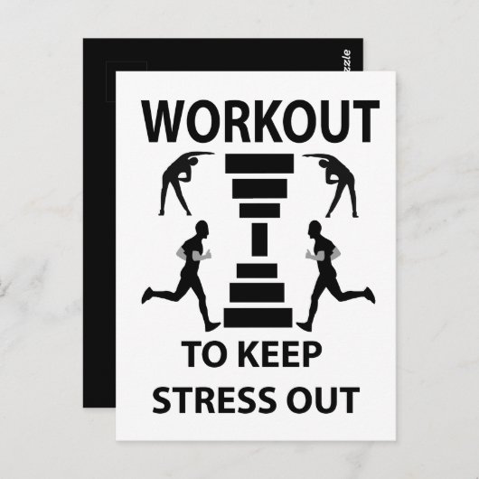 Workout Fitness Oefening Gym Briefkaart (Voorkant / Achterkant)