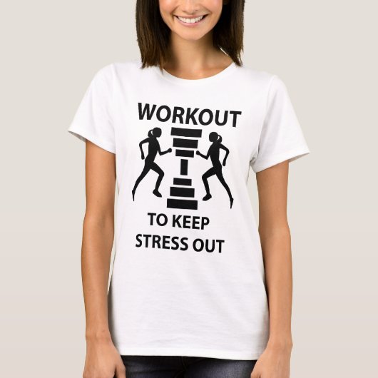 Workout Fitness Oefening Gym T-shirt (Voorkant)