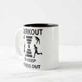 Workout Fitness Oefening Gym Tweekleurige Koffiemok (Voorkant links)