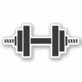 Workout Gym Barbell Uitgesneden Decal Sticker (Voorkant)