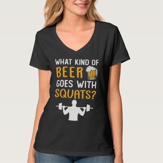 Workout Gym Meme Voor Bier Squats Grap 2 T-shirt (Voorkant)