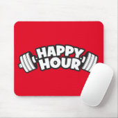 Workout - Happy Hour - Funny Gym Motivatie Muismat (Met muis)