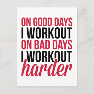 Workout Harder Gym Quote Briefkaart