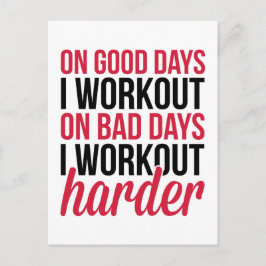 Workout Harder Gym Quote Briefkaart