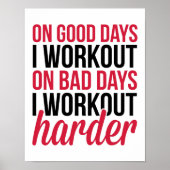 Workout Harder Gym Quote Poster (Voorkant)