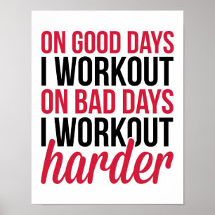 Workout Harder Gym Quote Poster