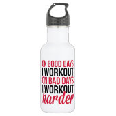 Workout Harder Gym Quote Waterfles (Voorkant)