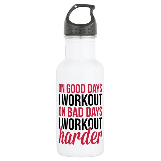 Workout Harder Gym Quote Waterfles (Voorkant)
