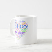 Workout-hart - op cross-fit geïnspireerde Mok (Voorkant links)