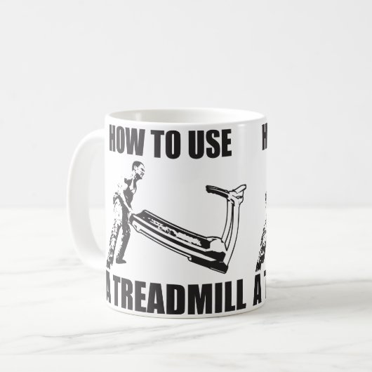 Workout Humor - How To Use A Treadmill Koffiemok (Voorkant links)