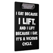 Workout Humor - ik eet omdat ik optil Klembord (Rechts)