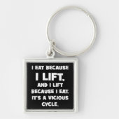 Workout Humor - ik eet omdat ik optil Sleutelhanger (Voorkant)